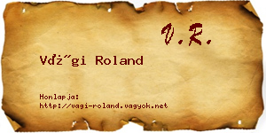 Vági Roland névjegykártya